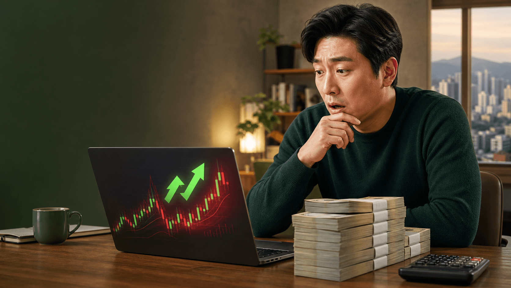 레버리지 투자 차트와 현금 예탁금을 확인하며 놀란 한국인 투자자